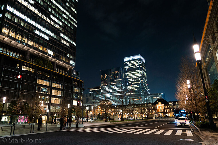 広角レンズ SEL24F14GM 東京駅遠方からの夜景