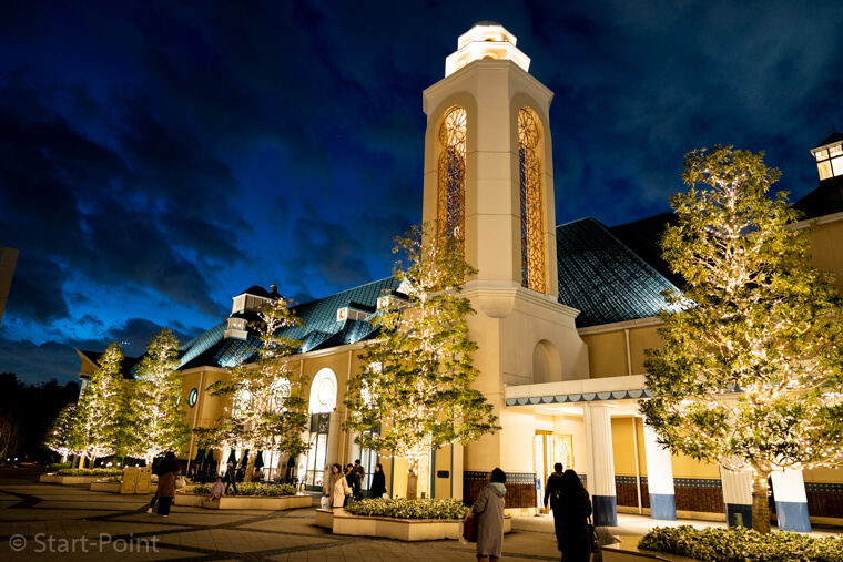 広角レンズ SEL24F14GM イクスピアリ 夜景