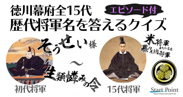 徳川幕府・歴代将軍クイズ 15代続いた徳川将軍名を答えるクイズ